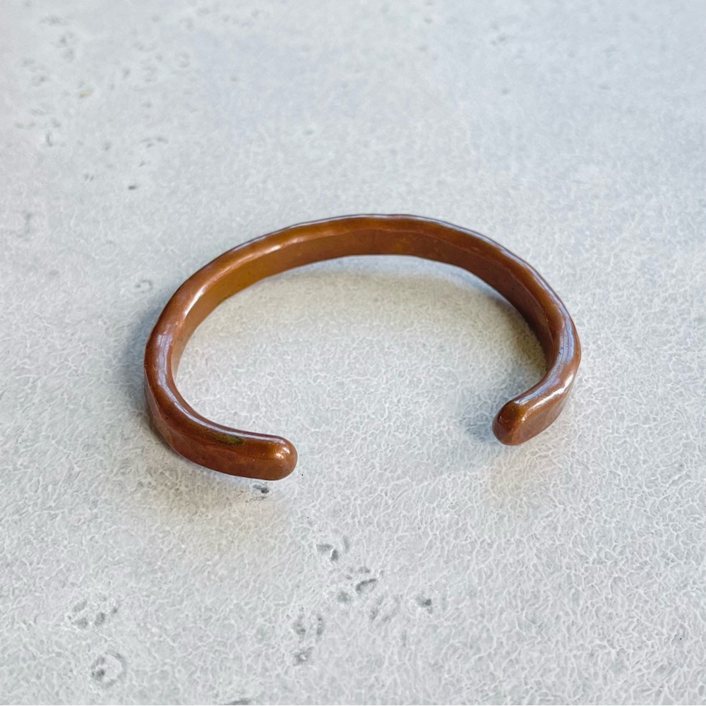 Hammered Texture Solid Copper Cuff Bracelet - image 3